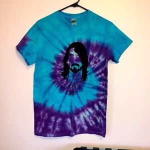 NWOT purple and blue Foo Fighters Tie dye tshirt